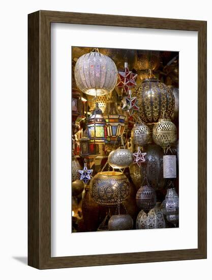 Lanterns for Sale in the Souk, Marrakesh, Morocco, North Africa, Africa-Simon Montgomery-Framed Photographic Print