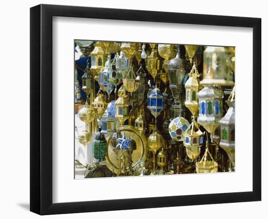 Lanterns for Sale in the Souk Near the Djemaa El Fna, Marrakech, Morocco, North Africa, Africa-Simon Harris-Framed Photographic Print