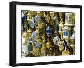 Lanterns for Sale in the Souk Near the Djemaa El Fna, Marrakech, Morocco, North Africa, Africa-Simon Harris-Framed Photographic Print