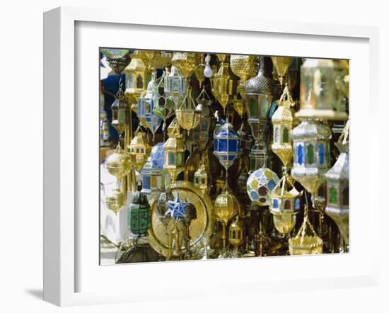 Lanterns for Sale in the Souk Near the Djemaa El Fna, Marrakech, Morocco, North Africa, Africa-Simon Harris-Framed Photographic Print