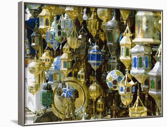 Lanterns for Sale in the Souk Near the Djemaa El Fna, Marrakech, Morocco, North Africa, Africa-Simon Harris-Framed Photographic Print