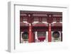 Lanterns hanging from a gate to the entrance of the Buddhist Temple-Sheila Haddad-Framed Photographic Print