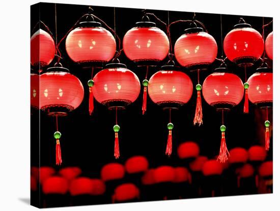 Lanterns in Chinese Temple, Kuala Lumpur, Malaysia-Jay Sturdevant-Stretched Canvas