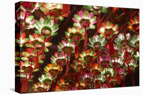 Lanterns in historic Pak Tai Temple, 1863, Wan Chai, Hong Kong, China-David Wall-Stretched Canvas