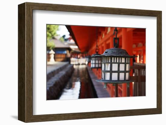 Lanterns in Itsukushima Shrine, Miyajima, Hiroshima Prefecture, Japan.-Iwashi Spirit-Framed Photographic Print