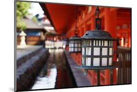 Lanterns in Itsukushima Shrine, Miyajima, Hiroshima Prefecture, Japan.-Iwashi Spirit-Mounted Photographic Print