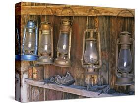 Lanterns Inside Boone's General Store, Abandoned Mining Town of Bodie, Bodie State Historic Park-Dennis Flaherty-Stretched Canvas