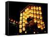 Lanterns on Gion Festival Eve, July, Kyoto, Japan-null-Framed Stretched Canvas