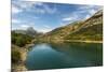 Lanuza lake and village and Pena Foratata peak in the scenic upper Tena Valley, Sallent de Gallego,-Robert Francis-Mounted Photographic Print