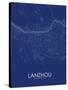 Lanzhou, China Blue Map-null-Stretched Canvas