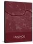 Lanzhou, China Red Map-null-Stretched Canvas