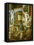 Laocoon, the Borghese Vase and Silenius Carrying the Infant Dionysos-Giovanni Paolo Pannini-Framed Stretched Canvas