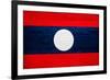 Laos Flag Design with Wood Patterning - Flags of the World Series-Philippe Hugonnard-Framed Art Print