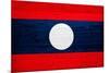 Laos Flag Design with Wood Patterning - Flags of the World Series-Philippe Hugonnard-Mounted Art Print