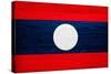 Laos Flag Design with Wood Patterning - Flags of the World Series-Philippe Hugonnard-Stretched Canvas