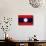 Laos Flag Design with Wood Patterning - Flags of the World Series-Philippe Hugonnard-Art Print displayed on a wall