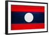 Laos Flag Design with Wood Patterning - Flags of the World Series-Philippe Hugonnard-Framed Art Print