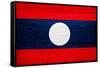 Laos Flag Design with Wood Patterning - Flags of the World Series-Philippe Hugonnard-Framed Stretched Canvas