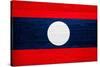 Laos Flag Design with Wood Patterning - Flags of the World Series-Philippe Hugonnard-Stretched Canvas
