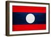 Laos Flag Design with Wood Patterning - Flags of the World Series-Philippe Hugonnard-Framed Premium Giclee Print