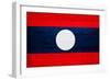 Laos Flag Design with Wood Patterning - Flags of the World Series-Philippe Hugonnard-Framed Premium Giclee Print