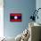 Laos Flag Design with Wood Patterning - Flags of the World Series-Philippe Hugonnard-Framed Stretched Canvas displayed on a wall