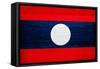 Laos Flag Design with Wood Patterning - Flags of the World Series-Philippe Hugonnard-Framed Stretched Canvas