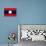 Laos Flag Design with Wood Patterning - Flags of the World Series-Philippe Hugonnard-Stretched Canvas displayed on a wall