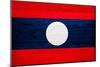 Laos Flag Design with Wood Patterning - Flags of the World Series-Philippe Hugonnard-Mounted Art Print