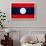 Laos Flag Design with Wood Patterning - Flags of the World Series-Philippe Hugonnard-Framed Art Print displayed on a wall