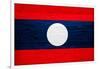 Laos Flag Design with Wood Patterning - Flags of the World Series-Philippe Hugonnard-Framed Art Print