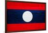 Laos Flag Design with Wood Patterning - Flags of the World Series-Philippe Hugonnard-Framed Art Print