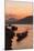 Laos, Luang Prabang, boats on Mekong River at sunset.-Merrill Images-Mounted Photographic Print