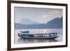 Laos, Luang Prabang. Riverboats on the Mekong River.-Walter Bibikow-Framed Photographic Print