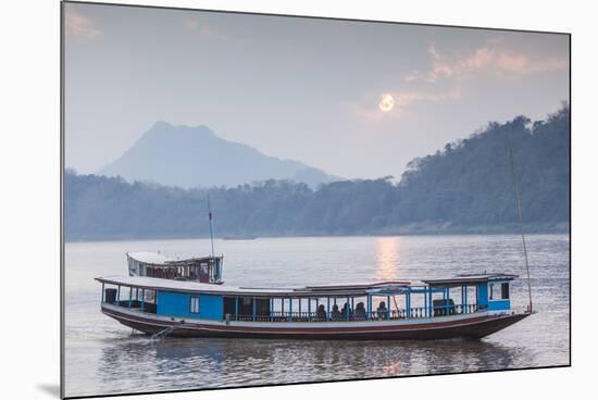 Laos, Luang Prabang. Riverboats on the Mekong River.-Walter Bibikow-Mounted Photographic Print