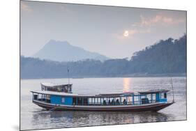 Laos, Luang Prabang. Riverboats on the Mekong River.-Walter Bibikow-Mounted Photographic Print