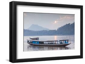 Laos, Luang Prabang. Riverboats on the Mekong River.-Walter Bibikow-Framed Photographic Print