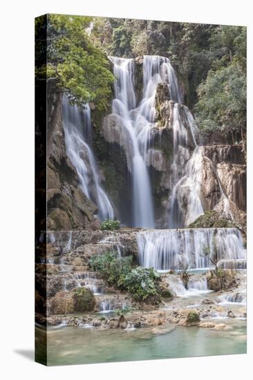 Laos, Luang Prabang. Tat Kuang Si Waterfall.-Walter Bibikow-Stretched Canvas