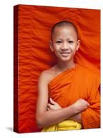 Laos, Luang Prabang, Wat Sensoukarahm, Portrait of Monk-Steve Vidler-Stretched Canvas