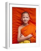 Laos, Luang Prabang, Wat Sensoukarahm, Portrait of Monk-Steve Vidler-Framed Photographic Print