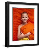Laos, Luang Prabang, Wat Sensoukarahm, Portrait of Monk-Steve Vidler-Framed Premium Photographic Print