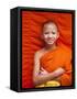 Laos, Luang Prabang, Wat Sensoukarahm, Portrait of Monk-Steve Vidler-Framed Stretched Canvas