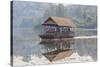 Laos, Sainyabuli. Elephant Conservation Center water shuttle on Nam Tien Reservoir.-Walter Bibikow-Stretched Canvas