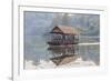 Laos, Sainyabuli. Elephant Conservation Center water shuttle on Nam Tien Reservoir.-Walter Bibikow-Framed Photographic Print