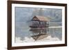 Laos, Sainyabuli. Elephant Conservation Center water shuttle on Nam Tien Reservoir.-Walter Bibikow-Framed Photographic Print