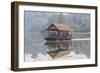 Laos, Sainyabuli. Elephant Conservation Center water shuttle on Nam Tien Reservoir.-Walter Bibikow-Framed Photographic Print