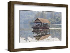 Laos, Sainyabuli. Elephant Conservation Center water shuttle on Nam Tien Reservoir.-Walter Bibikow-Framed Photographic Print