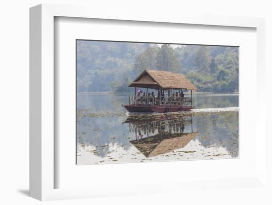 Laos, Sainyabuli. Elephant Conservation Center water shuttle on Nam Tien Reservoir.-Walter Bibikow-Framed Photographic Print