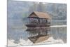 Laos, Sainyabuli. Elephant Conservation Center water shuttle on Nam Tien Reservoir.-Walter Bibikow-Mounted Photographic Print