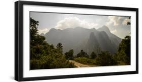 Laos, Vang Vieng. Dirt Road and Mountains-Matt Freedman-Framed Photographic Print